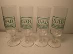 4 oude glazen DAB opschrift gegoten groen glas, Verzamelen, Ophalen of Verzenden, Gebruikt, Glas of Glazen, Overige merken