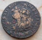 2 Sols 1792 W (Lille) Lodewijk XVI, Ophalen of Verzenden, Frankrijk, Losse munt