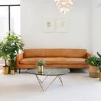 Design Groen Marmer Salontafel met Gouden Poten 80x100cm, Huis en Inrichting, Tafels | Salontafels, Ophalen, 100 tot 150 cm, 50 tot 100 cm