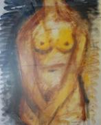 Jean Oosterlynck, Staand Naakt, 1970, Aquarel, 80x60 cm, Antiek en Kunst, Ophalen