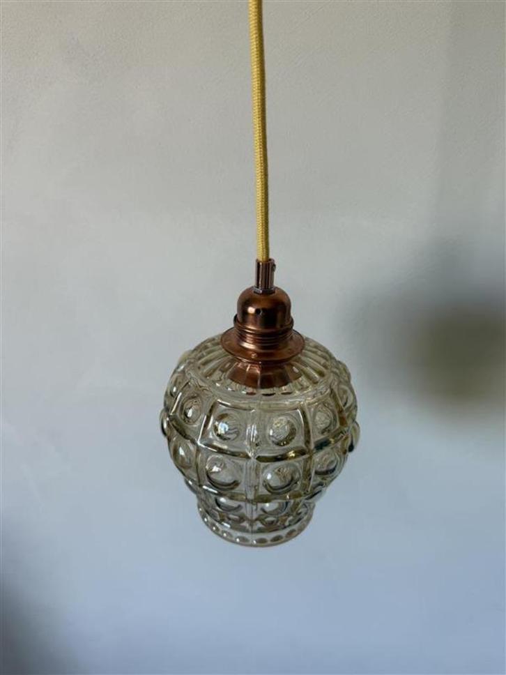 Antieke bubbelglas hanglampen (5 stuks), Antiek en Kunst, Antiek | Verlichting, Ophalen of Verzenden