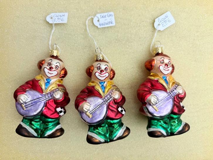 Vintage glazen Kerstballen Inge Glas (D) Kerst Clowns, Diversen, Kerst, Zo goed als nieuw, Ophalen of Verzenden