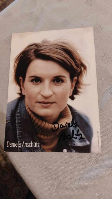 Fotokaart met handtekening : Daniela Anschütz / Schaatsen