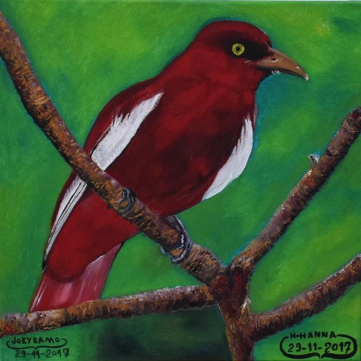 Peinture d'oiseaux, par joky kamo Peinture sur toile, Antiquités & Art, Art | Peinture | Classique, Enlèvement