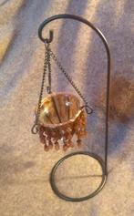 theelicht houder met kralen, Ophalen of Verzenden, Bruin