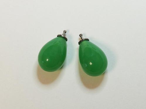 Groene creoolhangers Heide Heinzendorff E050165, Bijoux, Sacs & Beauté, Boucles d'oreilles, Comme neuf, Pendantes, Argent, Vert