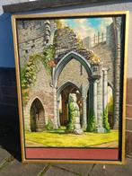 huile sur toile abbaye de l aulne signe rene tobie, Enlèvement