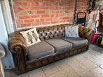 Chesterfield zetel 3 personen, Huis en Inrichting, Ophalen, Gebruikt, Driepersoons, Leer