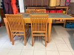 Eettafel met vier bijpassende stoelen, Huis en Inrichting, Tafels | Eettafels, Ophalen, Gebruikt, 100 tot 150 cm, 50 tot 100 cm