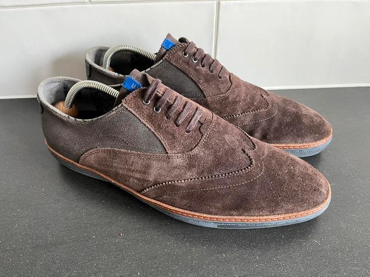 Floris van Bommel sneakers maat 9.5 / 43.5 H, Kleding | Heren, Schoenen, Zo goed als nieuw, Sneakers, Bruin, Ophalen of Verzenden