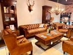 SHOWROOMMODEL ACTIE: chesterfield 3-1-1 zits Vintage Cognac, Huis en Inrichting, Ophalen of Verzenden, Zo goed als nieuw