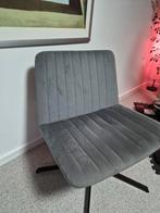 Grijze velvet draaifauteuil, Huis en Inrichting, Fauteuils, Ophalen of Verzenden, Zo goed als nieuw