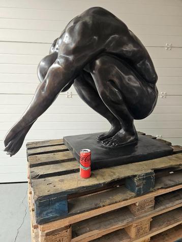 Bronzen levensgrote naakte duiker, is niet het klein model!!, Enlèvement ou Envoi