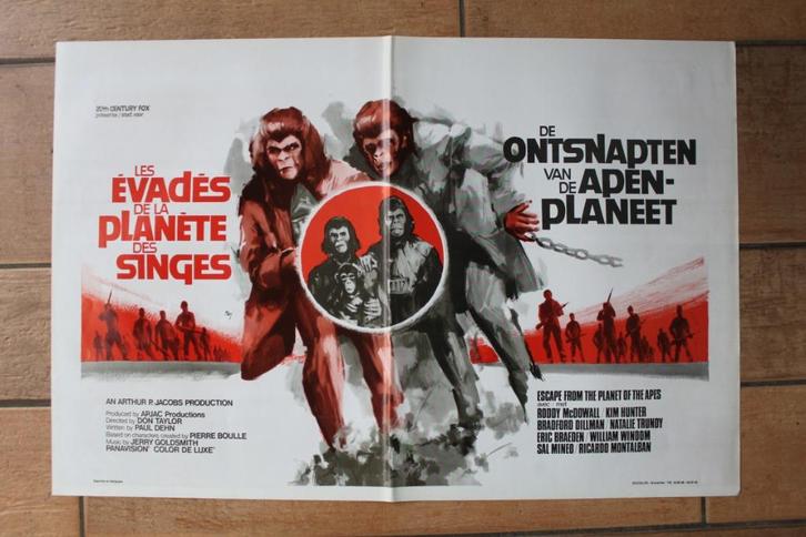filmaffiche Escape From The Planet Of The Apes filmposter, Verzamelen, Posters, Zo goed als nieuw, Film en Tv, A1 t/m A3, Rechthoekig Liggend