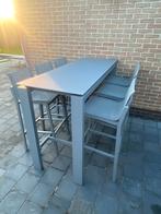 T&T Design Hoge tafel met 6 stoelen, Huis en Inrichting, Tafels | Eettafels, Ophalen, Glas