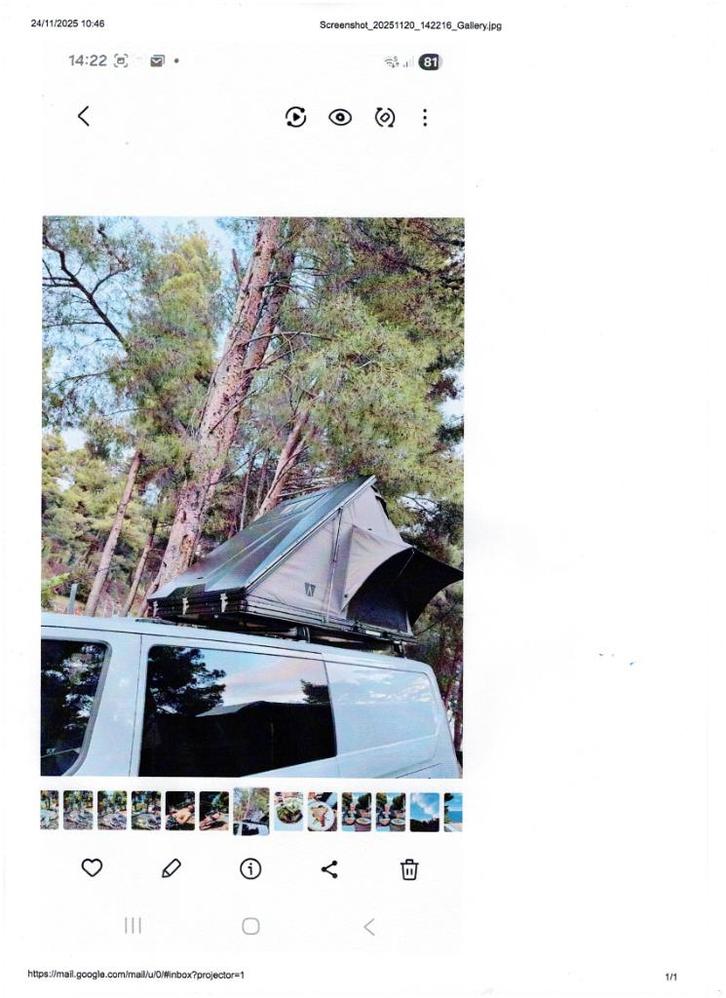 tente de toit Vickywood Cumaru 135, Caravans en Kamperen, Tenten, tot en met 2, Gebruikt, Ophalen