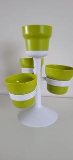 Vigar green collection 4 bloempotjes roterend kruidenboompje, Tuin en Terras, Bloempotten, 25 tot 40 cm, Kunststof, Rond, Nieuw