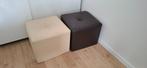 Lot de 2 poufs, Ophalen, Minder dan 50 cm, Gebruikt, Vierkant
