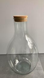 Planten terrarium pot - glazen pot - kurk, Tuin en Terras, Bloempotten, Overige materialen, Rond, Binnen, Zo goed als nieuw