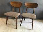 Set Vintage Louis van Teeffelen Eettafelstoelen Jr. 50/60, Ophalen, Hout, Gebruikt, Twee