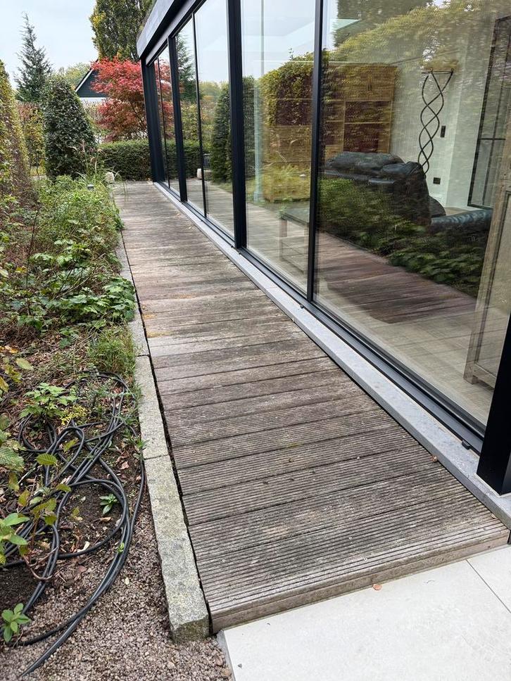 Gratis bankirai terrasplanken, Tuin en Terras, Terrasdelen en Vlonders, Gebruikt, Hout, Ophalen