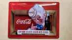 Metalen vintage coca cola reclamebord, Ophalen, Zo goed als nieuw, Reclamebord