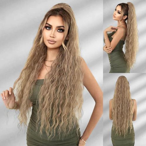 Paardenstaart met wave slagen 80-85 cm lang Mixed Light Blon, Handtassen en Accessoires, Uiterlijk | Haarverzorging, Nieuw, Pruik of Haarverlenging