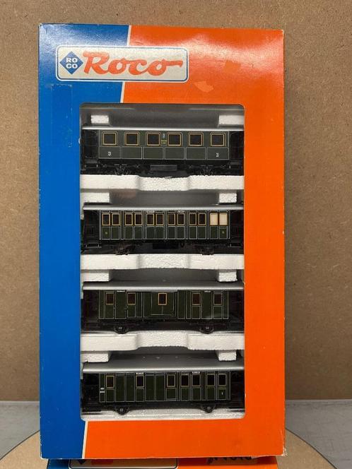 4 Roco HO 44018 Personenwagens, Hobby en Vrije tijd, Modeltreinen | H0, Zo goed als nieuw, Wagon, Gelijkstroom of Wisselstroom