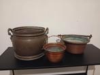 Lot de 3 cache pots en cuivre, Enlèvement ou Envoi