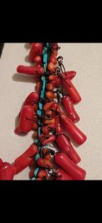 Collier argent  corail authentique ., Handtassen en Accessoires, Kettingen, Ophalen, Zo goed als nieuw, Met edelsteen, Rood