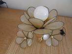 lampe applique laiton & petales de nacre MASSIVE 25 cm, Ophalen, Zo goed als nieuw, Vintage