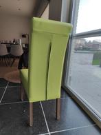 lot de 6 chaises de salle à manger en cuir vert lime., Comme neuf, Enlèvement, Cinq, Six Chaises ou plus, Cuir