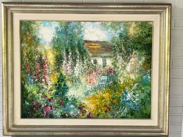 Schilderij Bloementuin - Gaston Wallaert beschikbaar voor biedingen