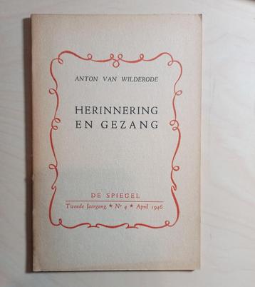 Anton Van Wilderode Herinnering en gezang De Spiegel 1946, Envoi
