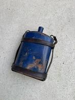 Wo1 Engelse drinkfles met lederen riem, Verzamelen, Ophalen of Verzenden