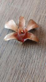 Broche, hanger orchidee, Ophalen of Verzenden, Gebruikt, 4 tot 7 cm, Overige materialen