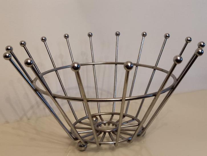 Stevige metalen FRUITMAND, Huis en Inrichting, Woonaccessoires | Schalen en Manden, Gebruikt, Mand, Rond, Overige materialen, Ophalen of Verzenden
