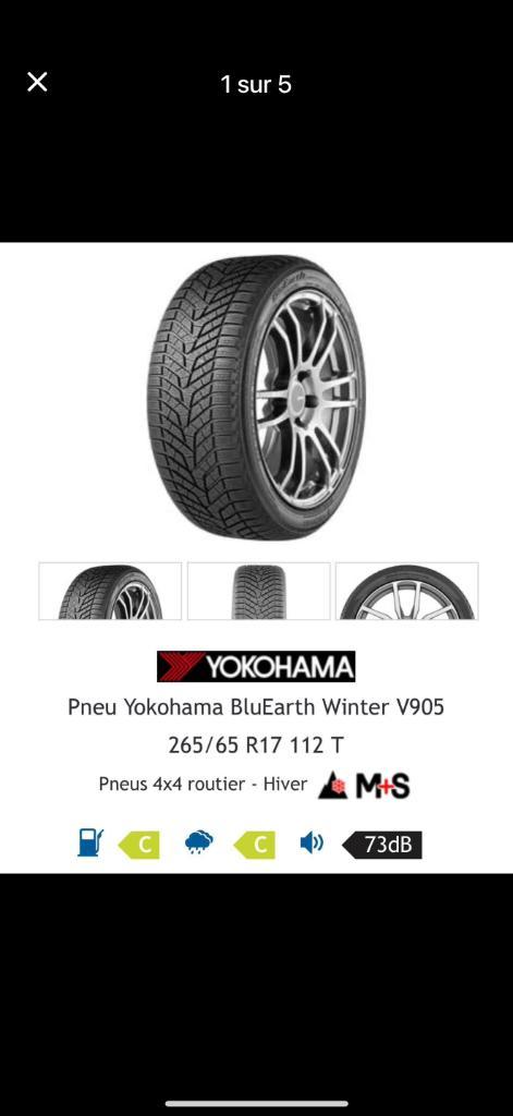 4 Pneus Hiver Yokohama 265/65/17 - 112T Bluearth V905, Auto-onderdelen, Banden en Velgen, Band(en), Winterbanden, 17 inch, 265 mm