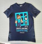 Donkerblauwe T-shirt Minecraft, maat 146-152, Chemise ou À manches longues, Utilisé, Garçon, Enlèvement ou Envoi