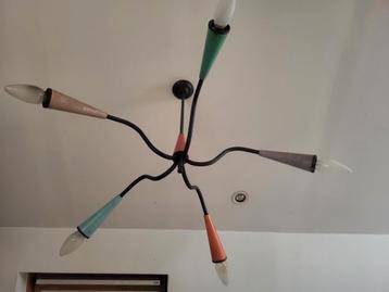 Retro/Vintage 5armen luster beschikbaar voor biedingen