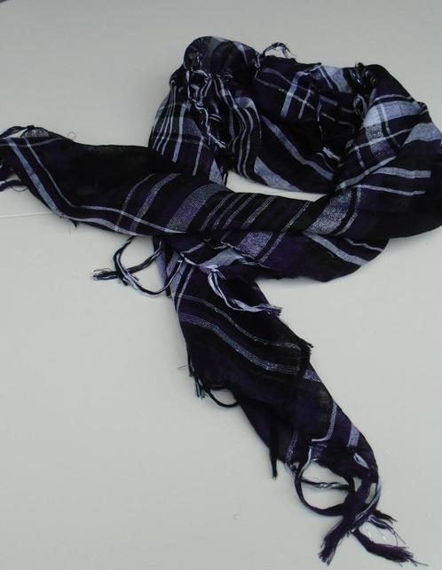 SJAAL GERUIT ZWART PAARS ZILVER 100X100 CM NIEUW, Kleding | Dames, Mutsen, Sjaals en Handschoenen, Nieuw, Sjaal, Ophalen of Verzenden