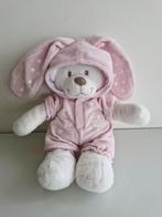 Wit knuffel beertje met roze konijnenpakje (Simba Toys), Gebruikt, Ophalen of Verzenden