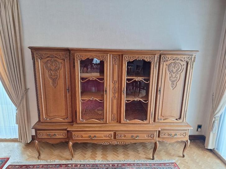 Houten dubbele vitrinekast, Antiek en Kunst, Antiek | Meubels | Kasten, Ophalen