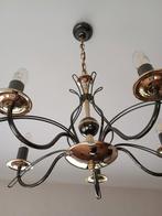 Kroonluchter met zwarte en gouden accenten, Huis en Inrichting, Lampen | Kroonluchters, Ophalen, Zo goed als nieuw
