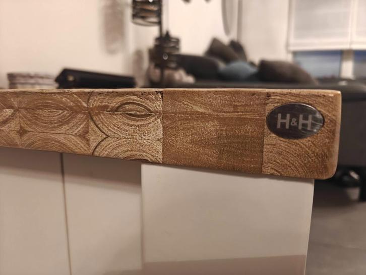 Zware kwalitatieve salontafel met eiken bovenblad., Huis en Inrichting, Tafels | Salontafels, Zo goed als nieuw, Minder dan 50 cm