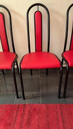 3 rode stoelen, Maison & Meubles, Chaises, Enlèvement, Utilisé, Rouge, Métal