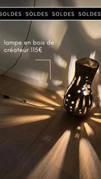 Magnifique lampe en bois de createur, Enlèvement