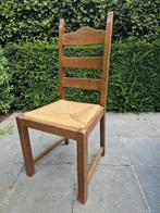 Eiken stoel met ingelegd riet, Huis en Inrichting, Ophalen, Zo goed als nieuw, Bruin, Hout
