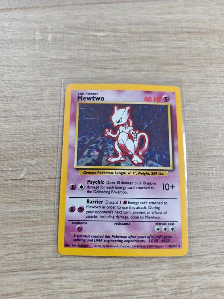 Pokémon Mewtwo holo base set WOTC, Hobby en Vrije tijd, Verzamelkaartspellen | Pokémon, Nieuw, Losse kaart, Foil, Ophalen of Verzenden