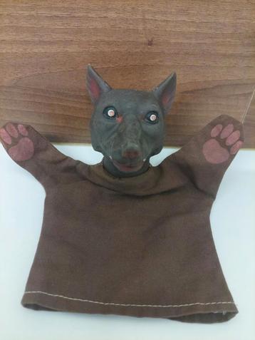 Vintage poppenkastpop wolf rubber 1960 Beeusaert Deinze  beschikbaar voor biedingen